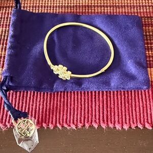 Tory Burch Gold Bracelet with Crystal Charm